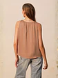 Blusa Americana de Seda Beige Camel para Mujer - Miniatura 3