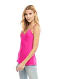 Blusa Americana de Tiras en Seda Fucsia para Mujer - Miniatura 2