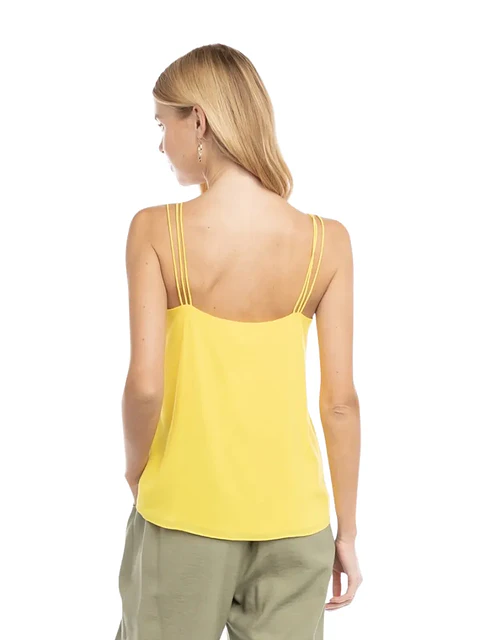 Blusa Americana de Tiras Amarilla para Mujer