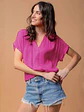 Blusa Americana de Seda Nude y Fucsia para Mujer - Miniatura 1