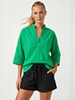 Blusa Americana Manga Tres Cuartos Verde para Mujer - Miniatura 1