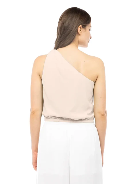 Blusa Americana de Una Tira Nude para Mujer