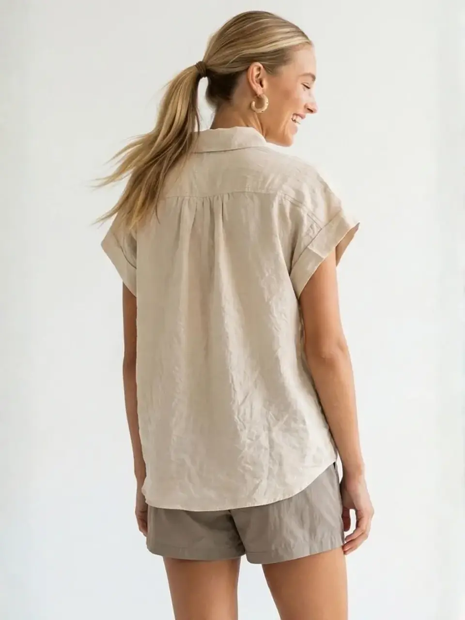 Blusa Americana con Mangas y Botones para Mujer 4