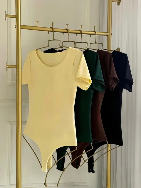 Body de Licra Amarillo Mantequilla para Mujer