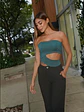 Body Strapless de Lycra Negro y Nude para Mujer - Miniatura 2