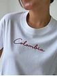 Camiseta Colombia Blanca en Tela Fría para Mujer - Miniatura 1