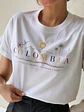 Camiseta Colombia Blanca con Bordado para Mujer - Miniatura 2