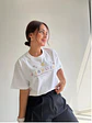 Camiseta Colombia Blanca con Bordado para Mujer - Miniatura 3