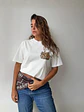 Camiseta Colombia Estampada Blanco Marfil para Mujer - Miniatura 1