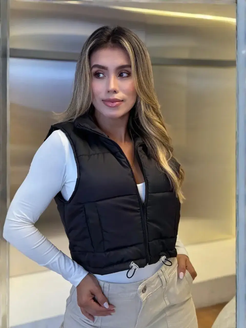 Chaleco Impermeable con Cremallera para Mujer 1
