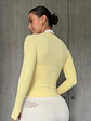 Chaqueta Deportiva en Licra Amarillo Mantequilla para Mujer - Miniatura 2