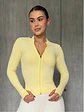 Chaqueta Deportiva en Licra Amarillo Mantequilla para Mujer - Miniatura 1