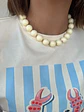 Collar de Bolas Amarillo Mantequilla con Canutillo - Miniatura 1