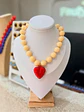 Collar Corazón Amarillo Mantequilla y Azul Bebé - Miniatura 3