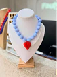Collar Corazón Amarillo Mantequilla y Azul Bebé - Miniatura 4