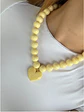Collar Corazón Unicolor Beige y Amarillo Mantequilla - Miniatura 1