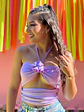 Crop Top en Lycra Jaibel Taupe y Lila para Mujer - Miniatura 1