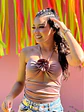 Crop Top en Lycra Jaibel Taupe y Lila para Mujer - Miniatura 2