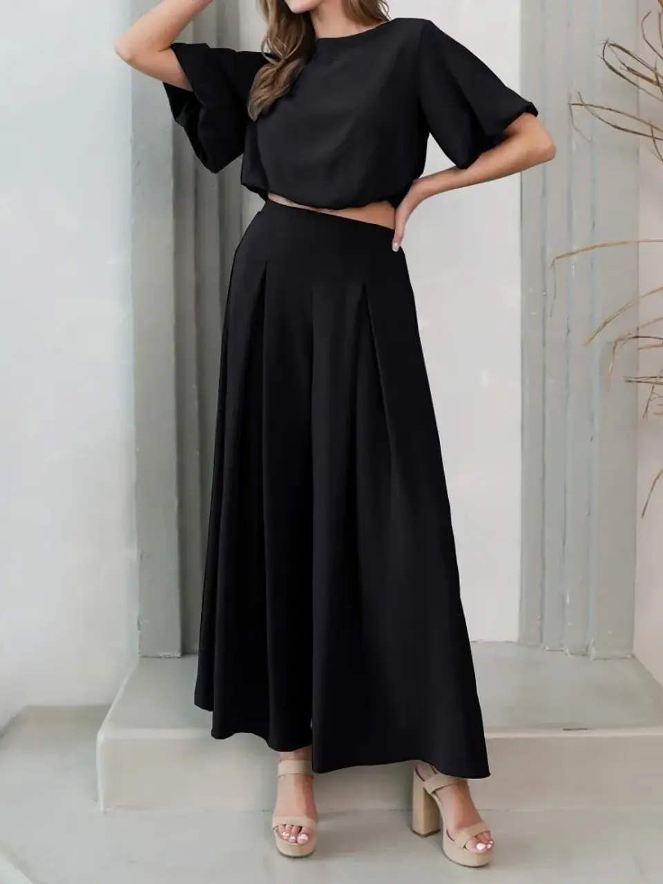 Crop Top Americano Negro para Mujer 1