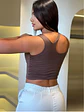 Crop Top de Lycra Nude y Fucsia para Mujer - Miniatura 2