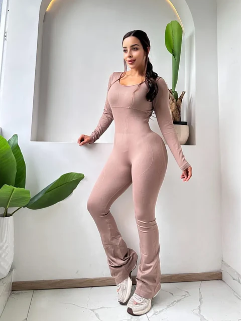 Enterizo de Pantalón en Licra Beige, Lila y Rosado