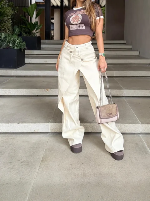 Crop Top Colombia Café y Amarillo Mantequilla