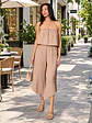 Jumper Strapless Americano Beige con Bolsillos - Miniatura 1