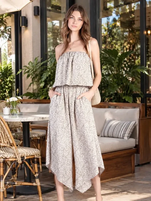 Jumper Americano Animal Print Blanco y Gris para Mujer