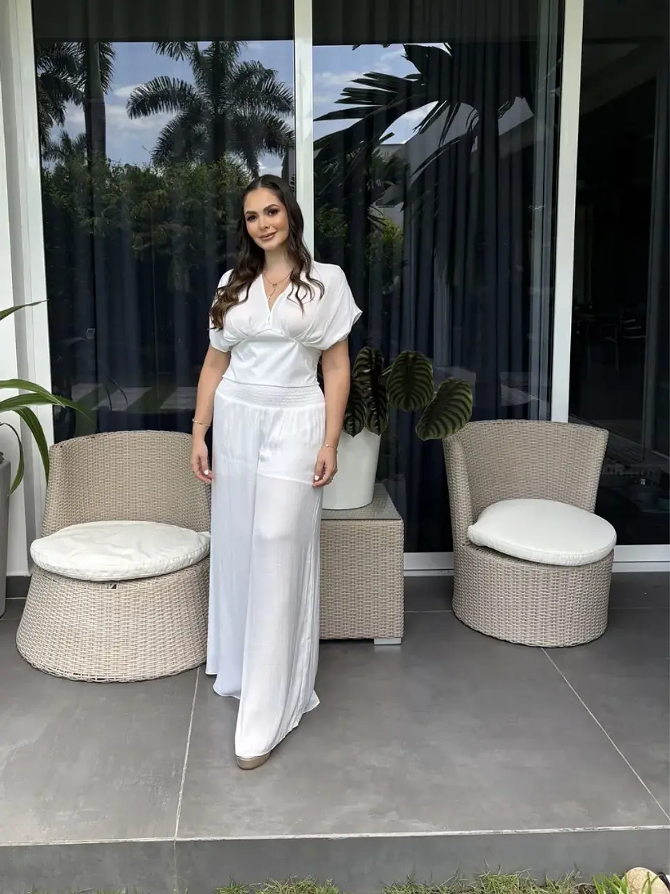 Pantalón Americano Blanco y Negro para Mujer 1