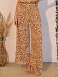 Pantalón Americano Animal Print Café para Mujer - Miniatura 2