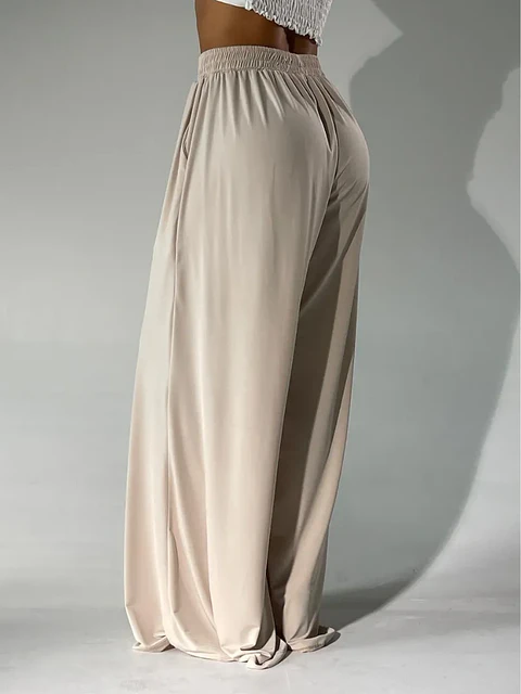Pantalón Palazzo de Licra Nude para Mujer