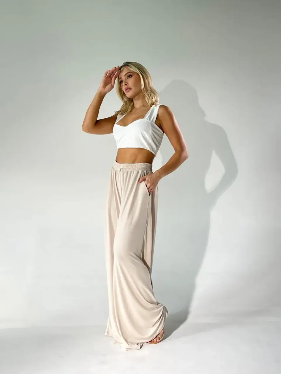 Pantalón Palazzo de Licra Nude para Mujer 1