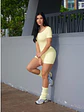 Enterizo Short en Licra Amarillo Mantequilla para Mujer - Miniatura 1
