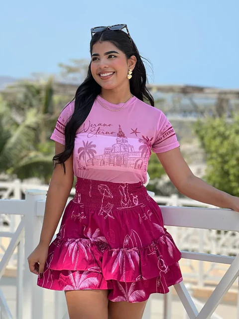 Falda de Seda Blessed Sublimada para Mujer