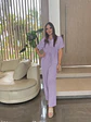 Jumper Americano en Tela Homa Beige y Morado Pastel para Mujer - Miniatura 3