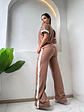 Set de Pantalón y Camiseta en Algodón Premium Arena y Café - Miniatura 2