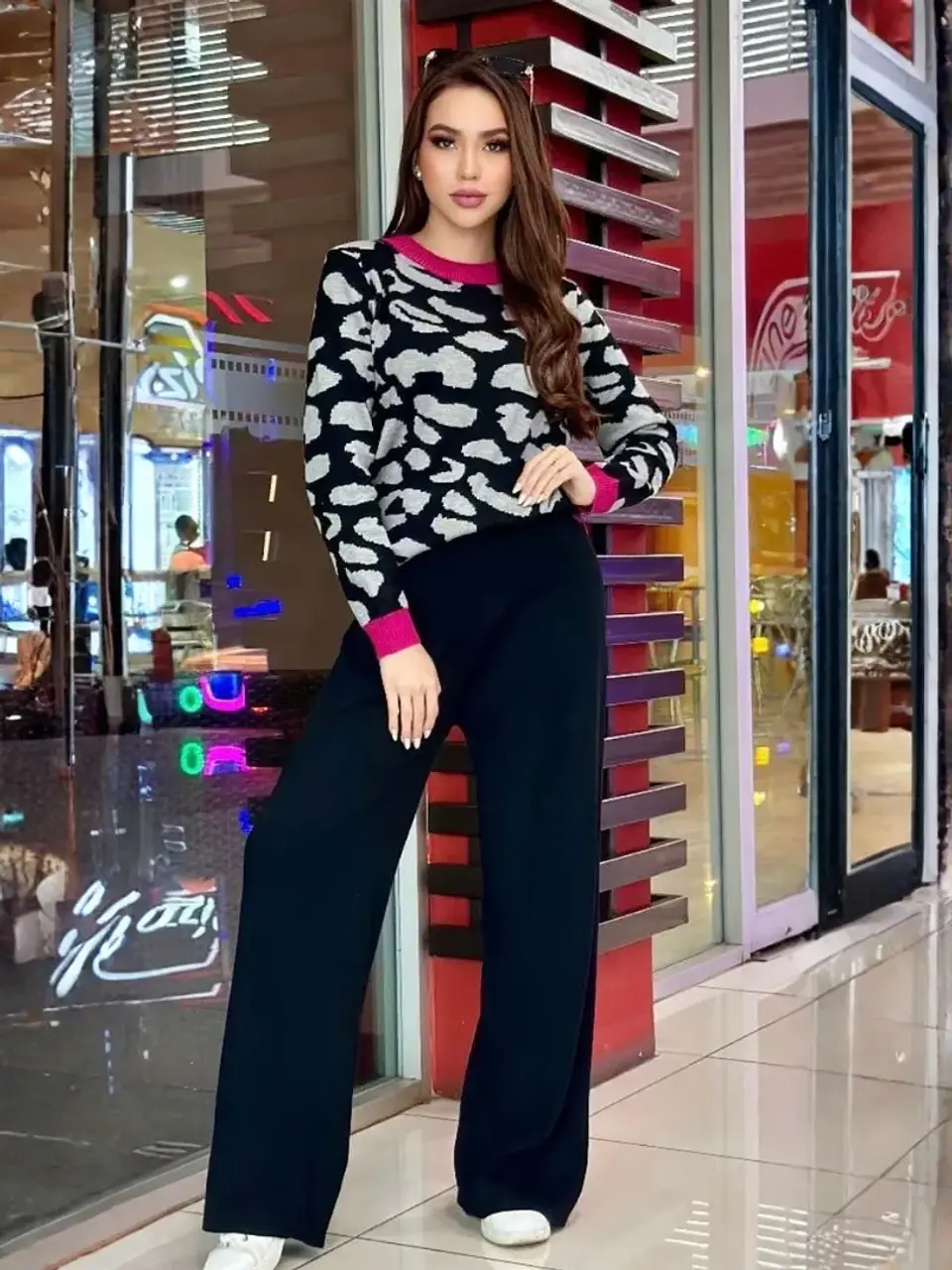 Set Americano de Pantalón y Saco Animal Print 1