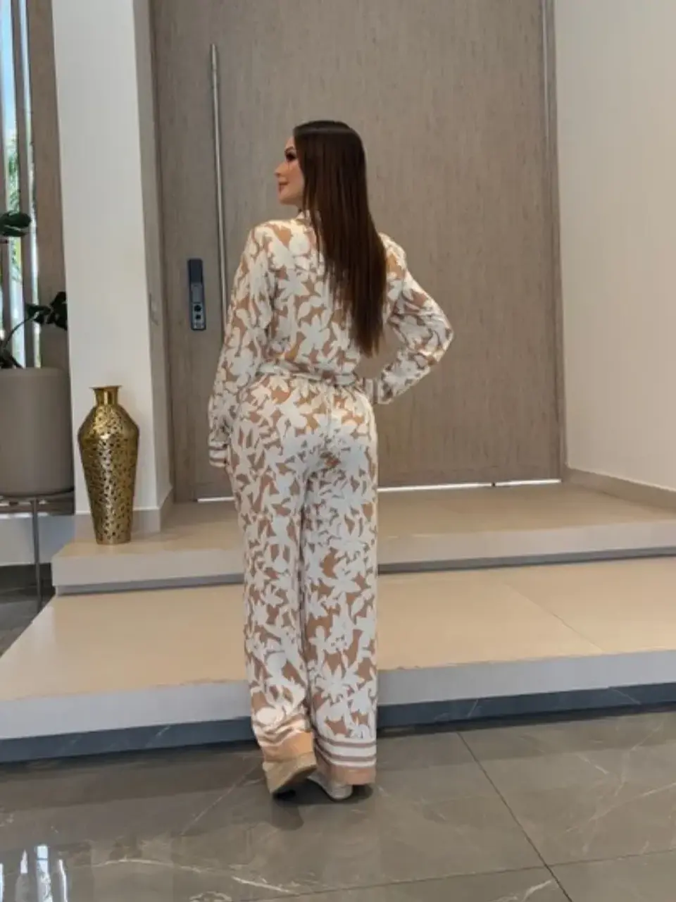 Set Americano de Pantalón y Camisa Floral para Mujer 2