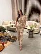 Set Americano Estampado Beige y Blanco para Mujer - Miniatura 1