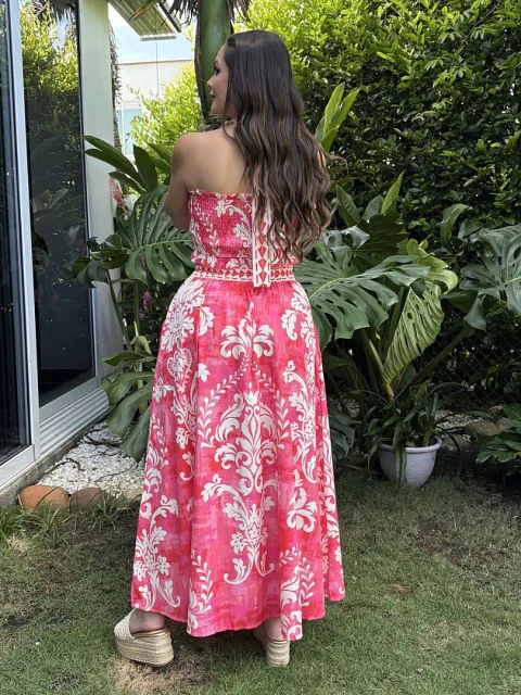 Set Americano de Falda con Botones y Crop Top