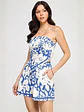 Set Americano de Short y Blusa Strapless Azul y Blanco - Miniatura 1