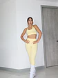 Set de Pantalón y Top en Licra Amarillo Mantequilla - Miniatura 1