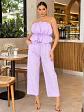 Blusa Americana Strapless Tipo Globo Lila Pastel - Miniatura 1