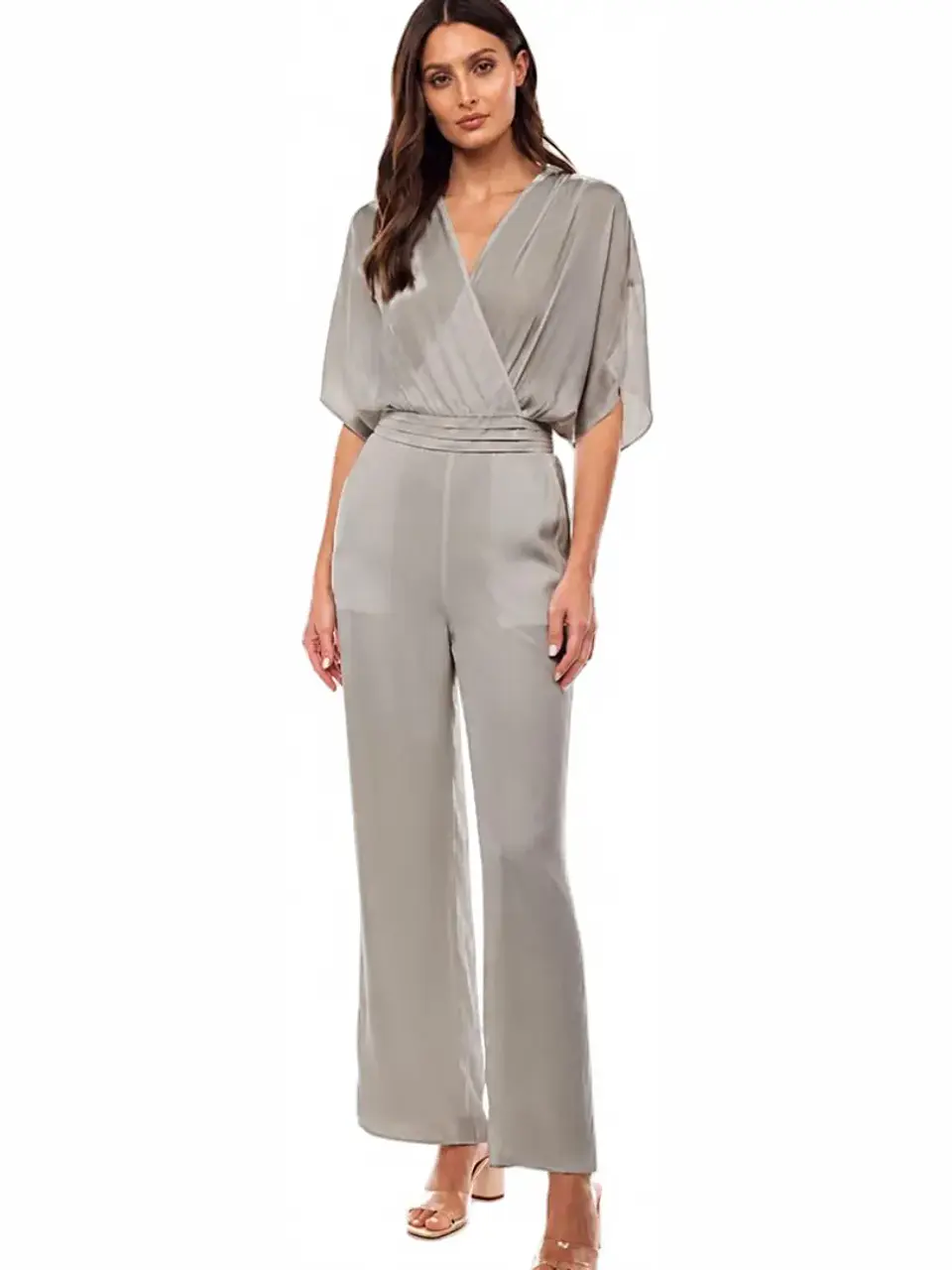 Jumper Americano de Seda Gris Plata para Mujer 4