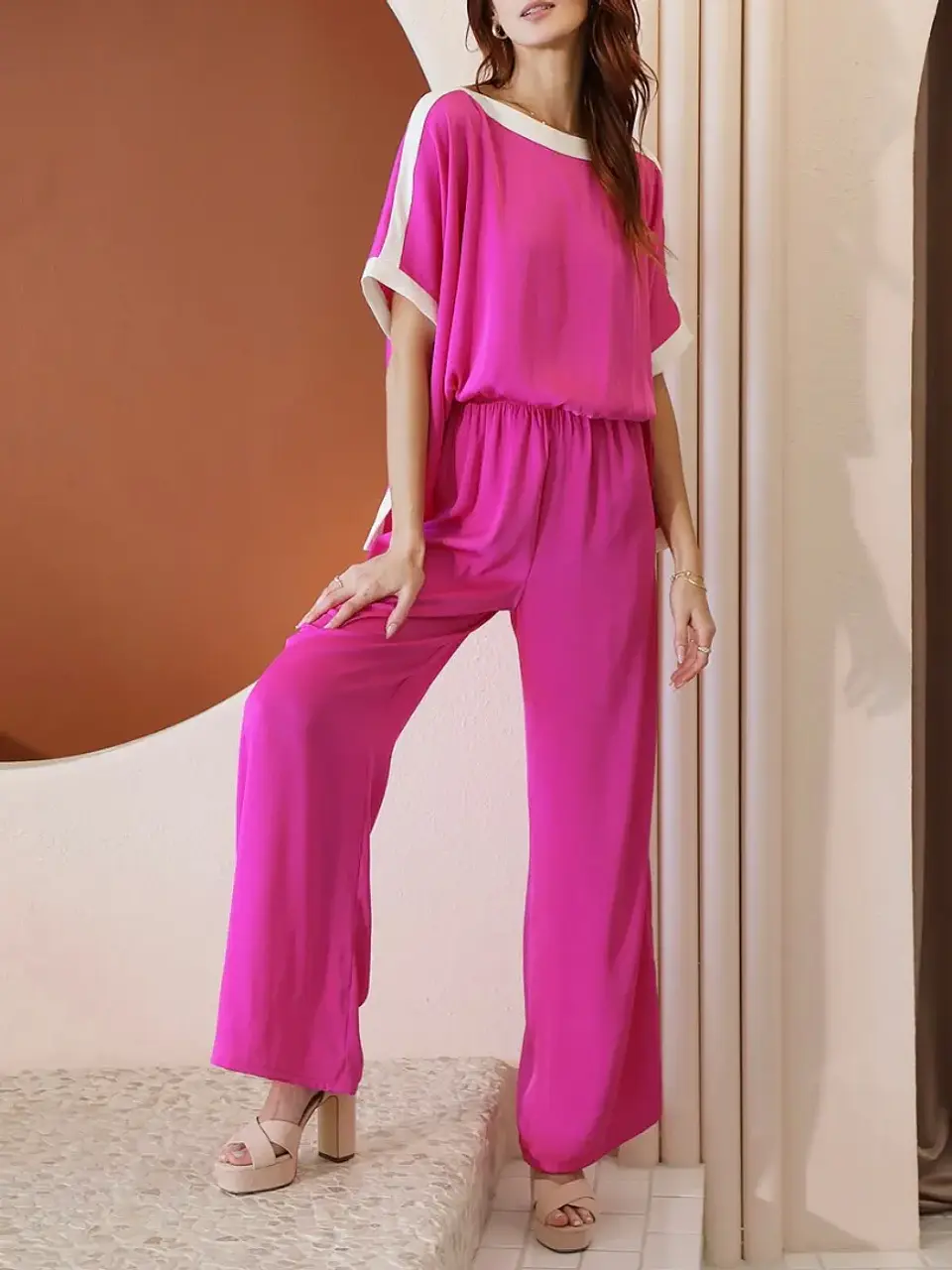 Jumper de Seda Fucsia Magenta para Mujer 1