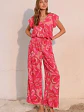 Set de Blusa y Pantalón Americano Estampado Floral Rosa para Mujer - Miniatura 2