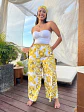 Pantalón Estampado Amarillo y Fucsia en Tela Blessed - Miniatura 3
