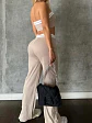 Set de Pantalón y Top en Rib Nude y Camel Café - Miniatura 2