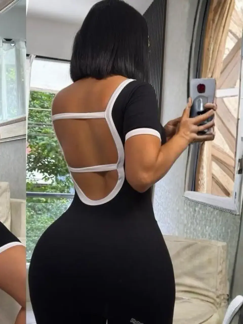 Enterizo Short en Licra Café para Mujer 2