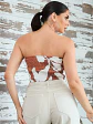 Blusa Strapless Tipo Pañoleta Café y Terracota - Miniatura 6